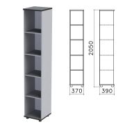 Шкаф (стеллаж) «Монолит», 370х390х2050 мм, 4 полки, цвет серый, КМ45.11